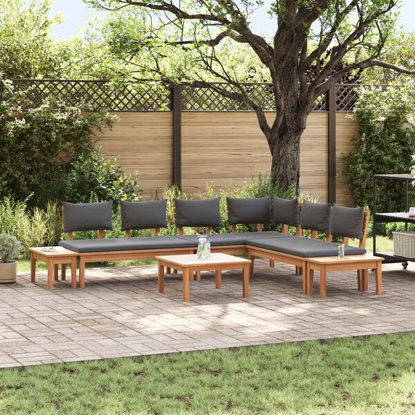 vidaXL Garden Sofa Set 3 pcs Brown and Grey