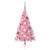 vidaXL Artificial Pre-lit Christmas Tree with 150 LEDs Pink 120 cm PVC