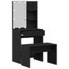 vidaXL LED Dressing Table Set 2 pcs Black Oak Engineered Wood