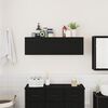 vidaXL Bathroom Wall Cabinet Black 100x25x30 cm Engineered Wood