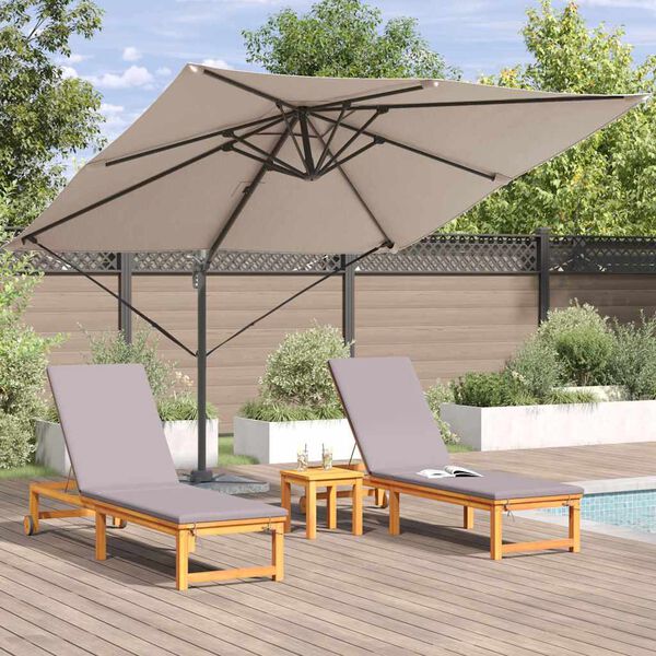 vidaXL Roma Parasol Taupe 286 x 285 x 265 cm Polyester and Aluminium