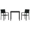 vidaXL Garden Dining Set 3 pcs Black Powder-Coated Steel