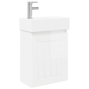 vidaXL Bathroom Vanity Unit with Tap High Gloss White
