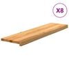 vidaXL Stair Treads 8 pcs Light Brown 100x25x2 cm Solid Wood Oak
