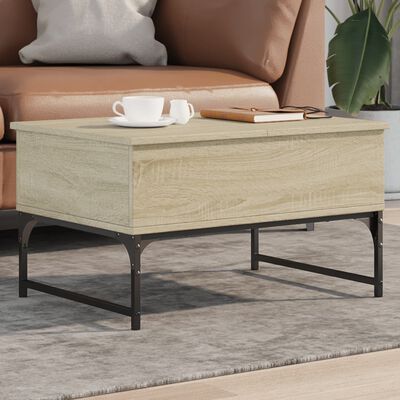 vidaXL Coffee Table Sonoma Oak 70x50x40 cm Engineered Wood and Metal