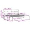 vidaXL Bed Frame with Headboard White 200 x 200 cm Solid Pine wood