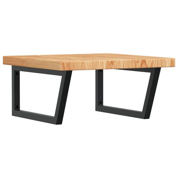 vidaXL Basin Shelf Wall Mounted Steel and Solid Wood Oak