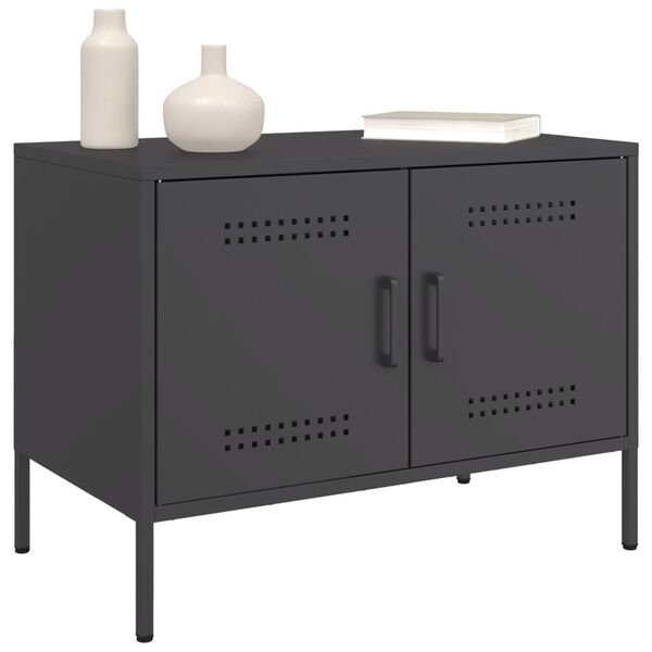 vidaXL TV Cabinet Black 68x39x50.5 cm Steel