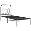 vidaXL Metal Bed Frame without Mattress with Headboard Black 75x190cm
