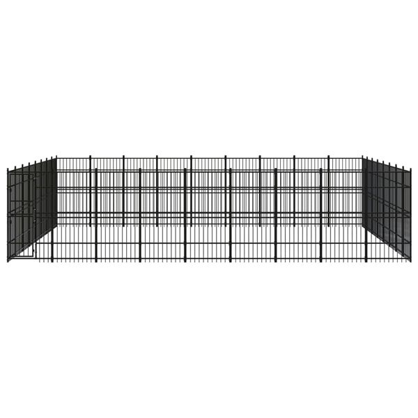 vidaXL Outdoor Dog Kennel Steel 66.36 m&sup2;
