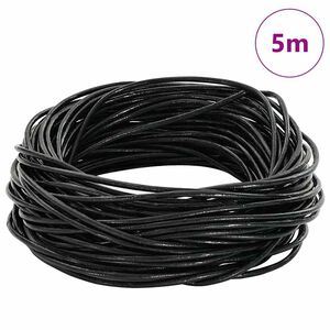 vidaXL Leather Cord Black &Oslash;1 mm x 5 m Leather