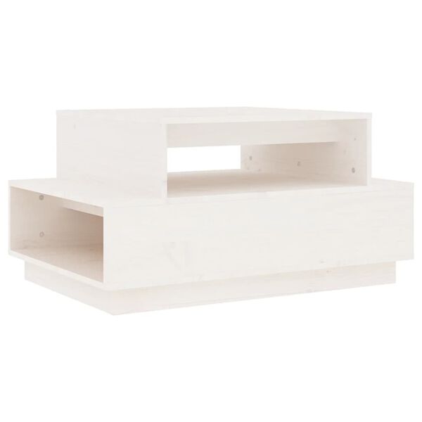 vidaXL Coffee Table White 80x55x40.5 cm Solid Wood Pine