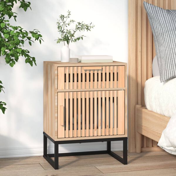 vidaXL Bedside Cabinet 40x30x55.5 cm Engineered Wood&Iron