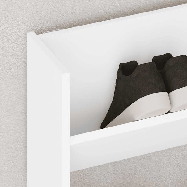 vidaXL Wall Shoe Cabinet White 80x18x60 cm Engineered Wood