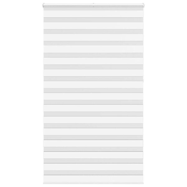vidaXL Zebra Blind White 130x230 cm Fabric Width 125.9 cm Polyester