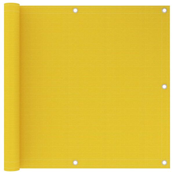 vidaXL Balcony Screen Yellow 90x600 cm HDPE