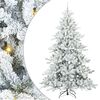 vidaXL Artificial Hinged Christmas Tree White 240 cm PVC and Steel