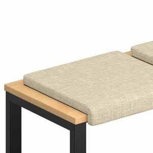 vidaXL Bench Cushion 2 pcs Fabric Cream Depth 35 cm