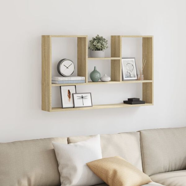 vidaXL Wall Shelf Sonoma Oak 99x15x60 cm Engineered Wood