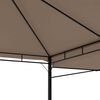 vidaXL Gazebo with Double Extending Roofs 3x3x2.75 m Taupe 180g/m&sup2;