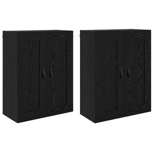 vidaXL Wall-mounted Cabinet 2 pcs Black Oak 69.5 x 34 x 90 cm