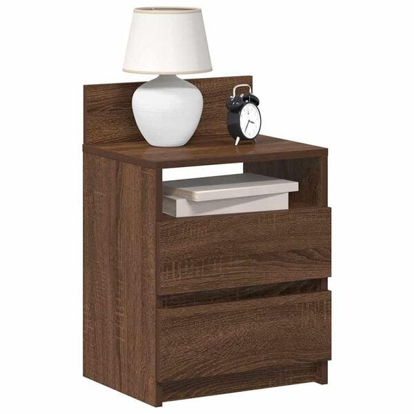 vidaXL Bedside Cabinets 2 pcs with 2 Drawers Brown Oak 40x33x60 cm