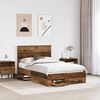 vidaXL Bed Frame with Headboard Old Wood 135 x 190 cm Engineered Wood