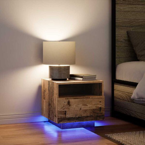 vidaXL Bedside Cabinet Old Wood 40 x 39 x 37 cm Engineered Wood