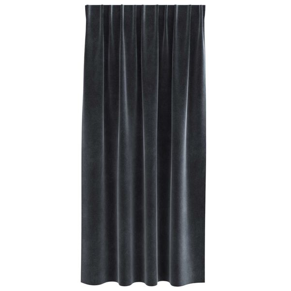 vidaXL Blackout Curtains 2 pcs Dark Grey 140 x 175 cm Velvet