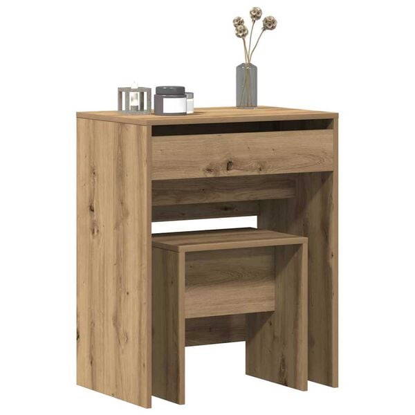 vidaXL Dressing Table Artisan oak 60 x 40 x 75 cm Engineered wood