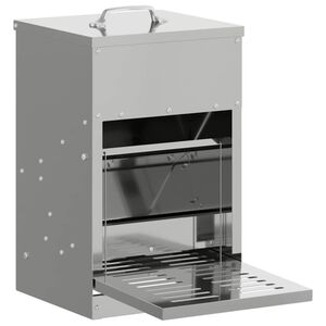 vidaXL Chicken Treadle Feeder Silver 25 x 42 x 40 cm 4 kg