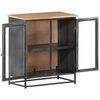 vidaXL Sideboard Grey 60x35x70 cm Solid Acacia Wood and Steel