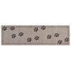 vidaXL Kitchen Rug Grey Paws 150 x 45 cm 100% Polyamide Washable