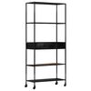vidaXL Book Cabinet 80x35x180 cm Rough Mango Wood & Iron