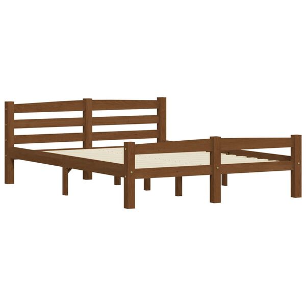 vidaXL Bed Frame without Mattress Honey Brown Solid Wood 140x200 cm (322078+2x321987)