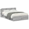 vidaXL Bed Frame with Storage Grey Sonoma 140 x 200 cm Engineered Wood