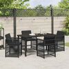 vidaXL Garden Dining Set 5 pcs Black Poly Rattan