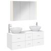 vidaXL Bathroom Furniture Set 4 pcs White Engineered Wood and Glass