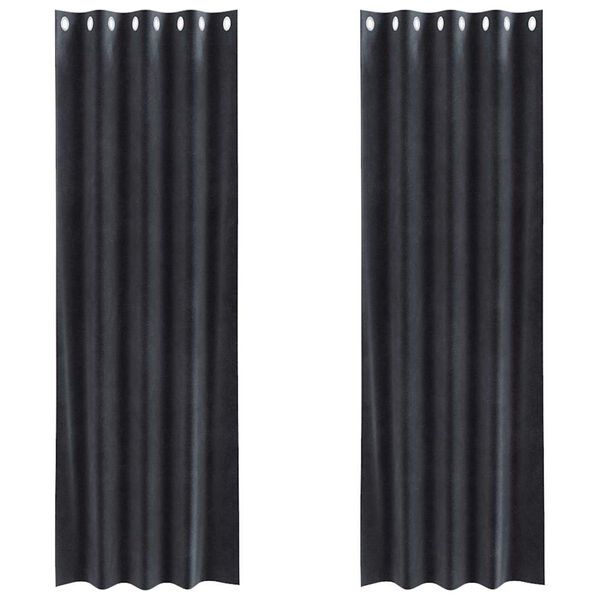 vidaXL Blackout Curtains 2 pcs Dark Grey 140 x 225 cm Velvet
