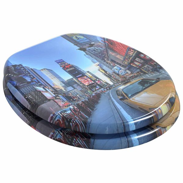 vidaXL Toilet Seats with Lids 2 pcs MDF New York