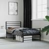 vidaXL Metal Bed Frame without Mattress with Footboard Black 90x190cm