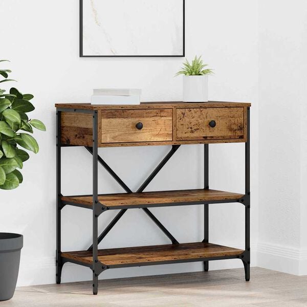 vidaXL Console Table with Drawer Brown 100 x 34.5 x 75 cm Wood