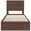 vidaXL Storage Bed with Drawer Brown Oak 90 x 200 cm Engineered Wood