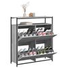 vidaXL Shoe Cabinet with 4 Flip-Drawers Grey Sonoma 100x34x112 cm