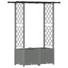 vidaXL Raised Bed with Trellis and Roof Light Grey 124.5 x 40 x 138 cm