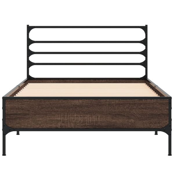 vidaXL Bed Frame without Mattress Brown Oak 90x200 cm