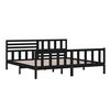 vidaXL Bed Frame without Mattress Black Solid Wood 200x200 cm (810106+814168)