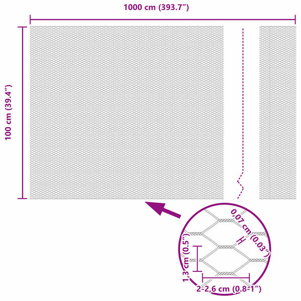 vidaXL Hexagon Fence Green 1 x 10 m Steel