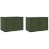 vidaXL TV Cabinets 2 pcs Olive Green 67x39x44 cm Steel