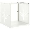 vidaXL Firewood Rack White 40x40x40 cm Cold-rolled steel